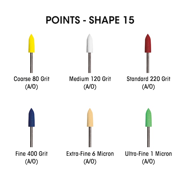 SUNBURST POINTS 3/32'' PEACH 6 MICRON (A/O) SHAPE 15 12/BX